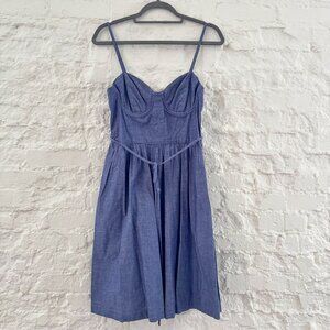 Steven Alan | Chambray dress w/ corset top + pockets in Size M